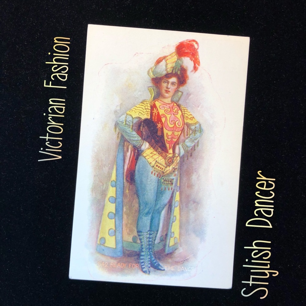 Vintage Fashion Dancer Linen Postcard Art!